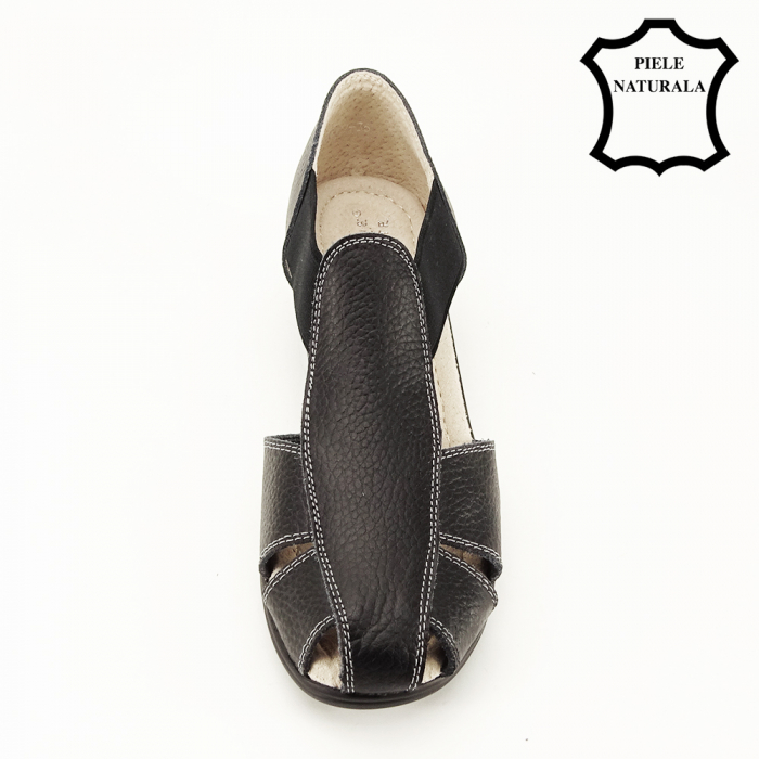 Sandale negre din piele naturala Calypso 127 [3]