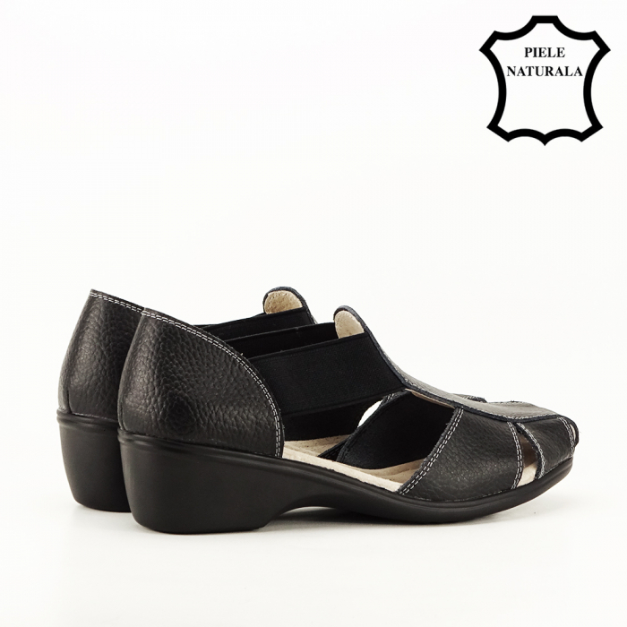 Sandale negre din piele naturala Calypso 127 [4]