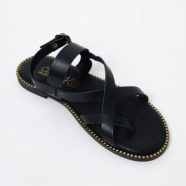 Sandale negre din piele naturala LH-320 M4 [3]