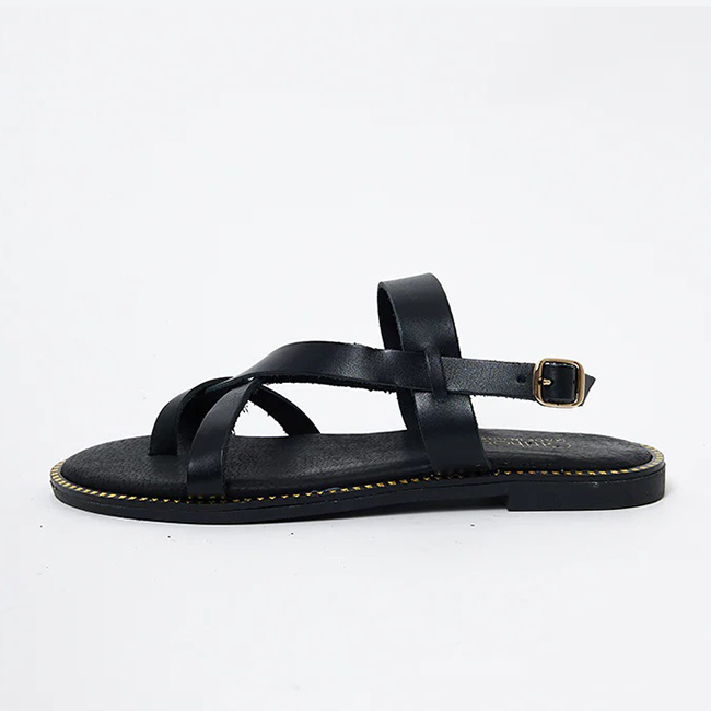 Sandale negre din piele naturala LH-320 M4 [2]