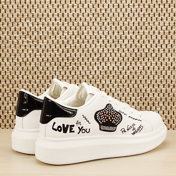 Sneakers alb cu brosa Mina M4 [5]