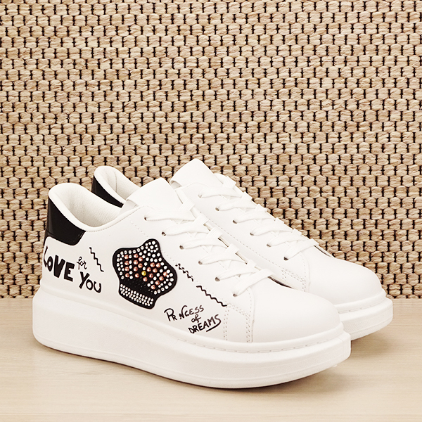 Sneakers alb cu brosa Mina M4 [3]