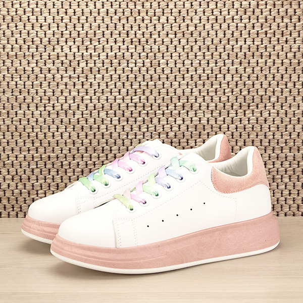 Sneakers alb cu roz Britney M3 [2]