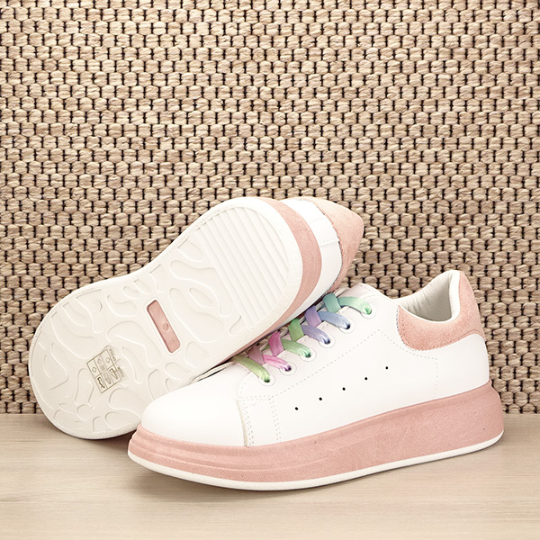 Sneakers alb cu roz Britney M3 [8]