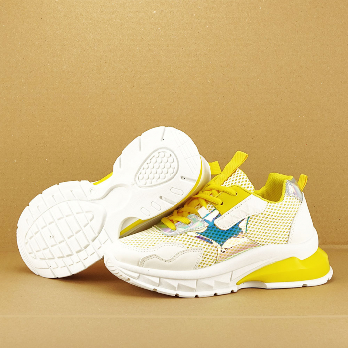 Sneakers albi cu galben Taylor M3 [7]