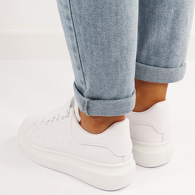 Sneakers albi cu talpa groasa B-M-8826 M7 [5]
