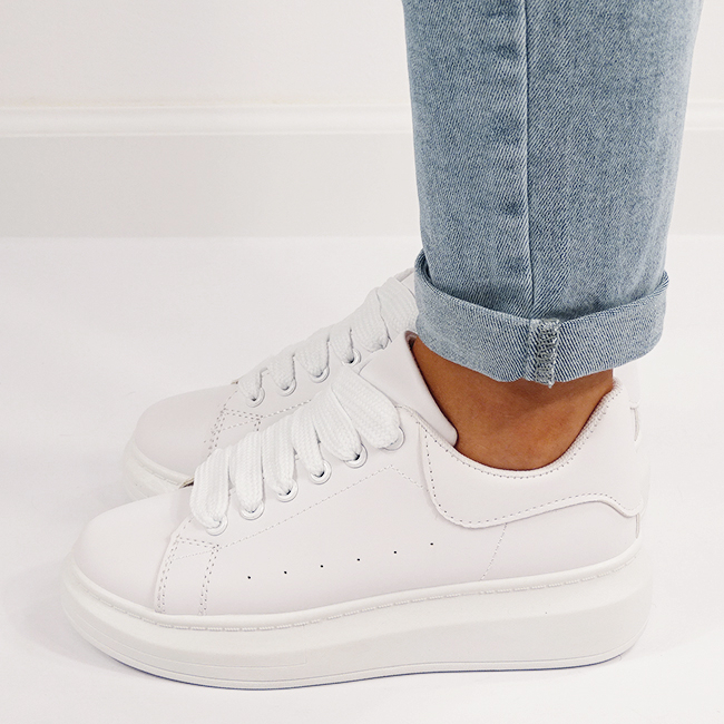 Sneakers albi cu talpa groasa B-M-8826 M7 [4]