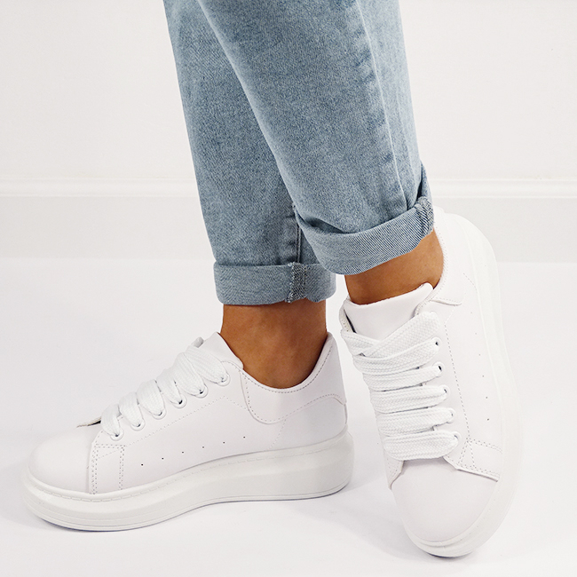 Sneakers albi cu talpa groasa B-M-8826 M7 [3]