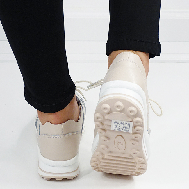 Sneakers bej din piele naturala B-5091 M6 [6]