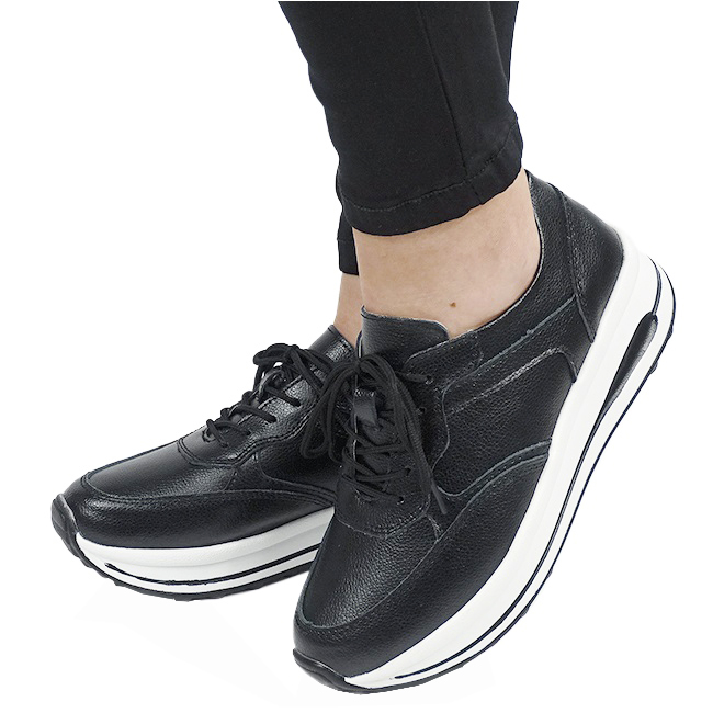 Sneakers negri din piele naturala B-5091 M6 [2]