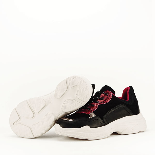 Sneakers negru cu rosu Gabriela M3 [8]