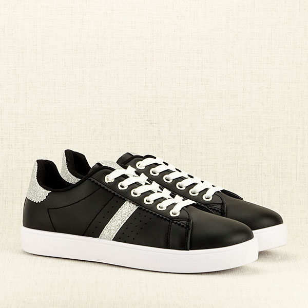 Sneakers negru cu sclipici Betina M3 [4]