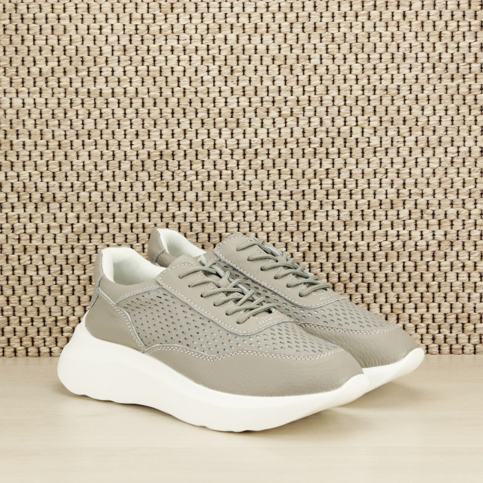 Sneakers piele naturala Aniela gri M5 [3]