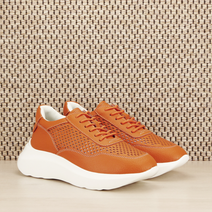 Sneakers piele naturala Aniela portocaliu M5 [3]