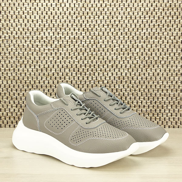 Sneakers piele naturala Veronica gri M4 [3]
