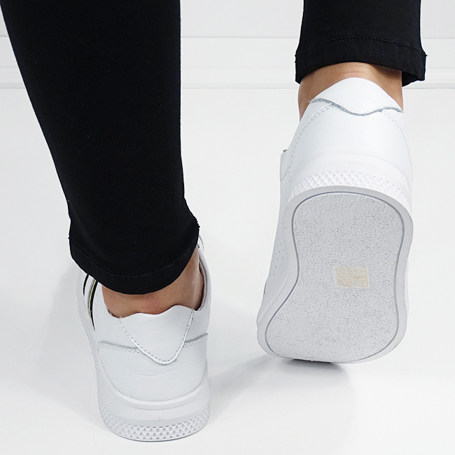 Sneakersi albi din piele naturala B-5088 M7 [6]