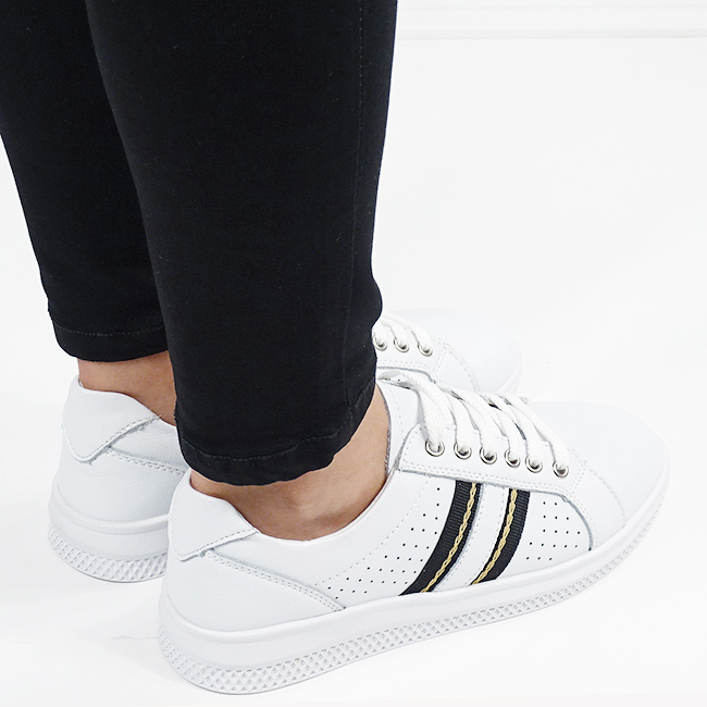 Sneakersi albi din piele naturala B-5088 M7 [5]