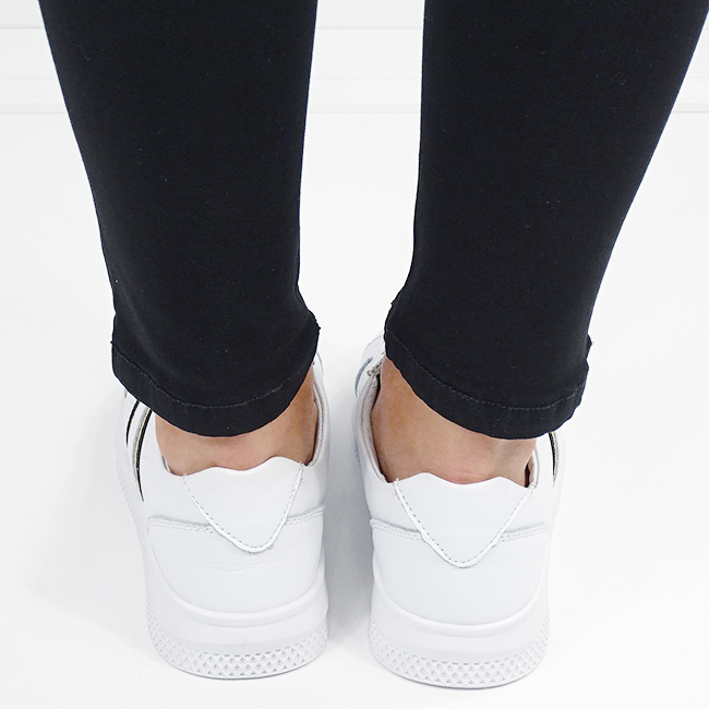 Sneakersi albi din piele naturala B-5088 M7 [4]