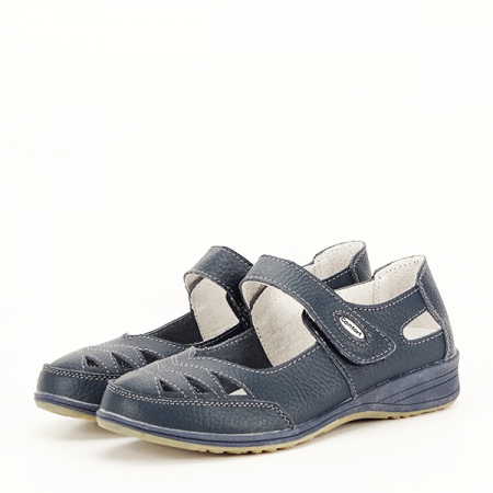 Femei - Balerini piele naturala B-5050 bleumarin M4