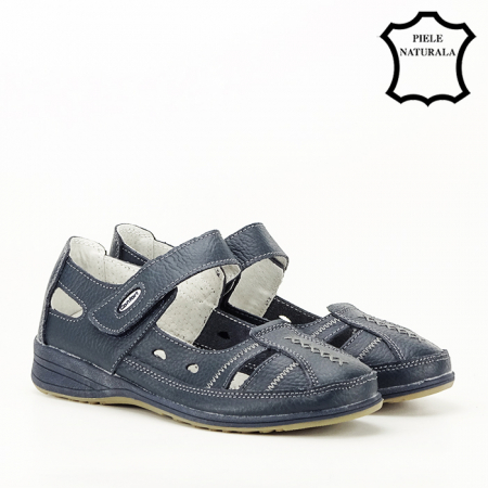 Balerini piele naturala Aurora bleumarin M5 [6]