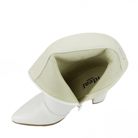 Botine albe elegante cu imprimeu reptila 5133 115 [7]