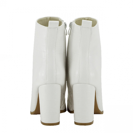 Botine albe elegante cu imprimeu reptila 5133 115 [3]