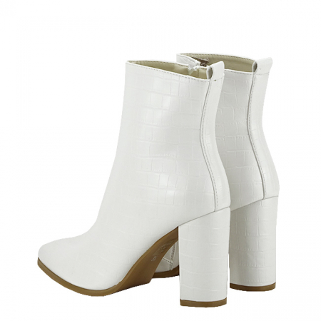 Botine albe elegante cu imprimeu reptila 5133 115 [2]