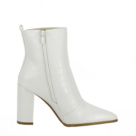 Botine albe elegante cu imprimeu reptila 5133 115 [6]