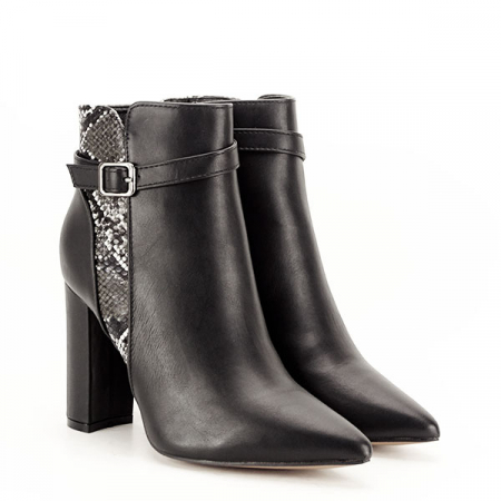 Botine negre cu imprimeu reptila Selena 118 [2]