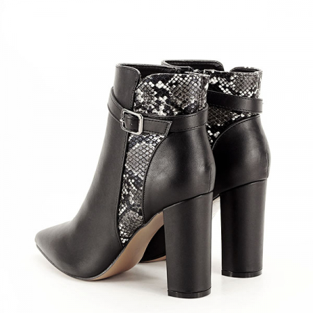 Botine negre cu imprimeu reptila Selena 118 [6]