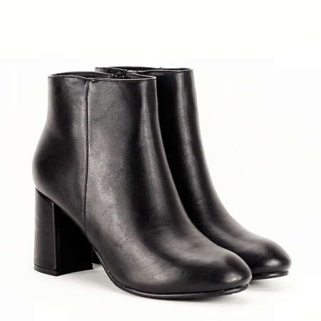Botine negre cu toc mediu B-520-1 116 [2]