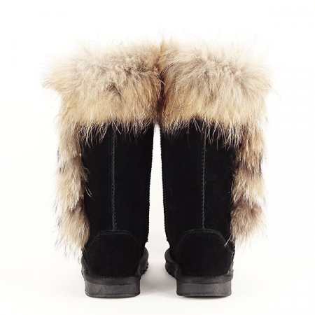Cizme din piele naturala negre cu blanita B-19112 110 [4]