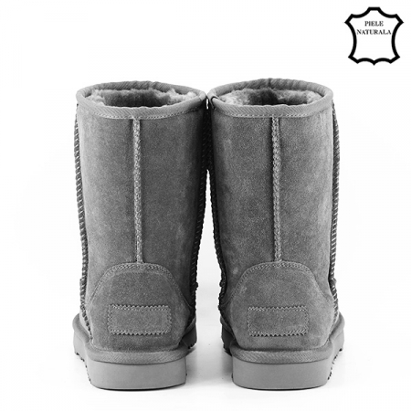 Cizme gri din piele naturala Bianca 19 [5]