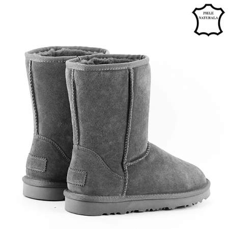 Cizme gri din piele naturala Bianca 19 [4]