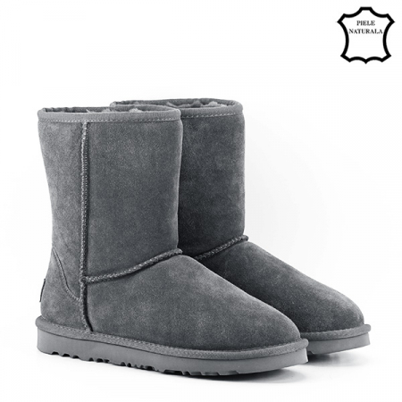 Cizme gri din piele naturala Bianca 19 [2]