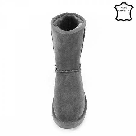 Cizme gri din piele naturala Bianca 19 [6]