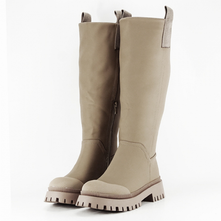 Cizme si botine - Cizme lungi bej B-8550 114