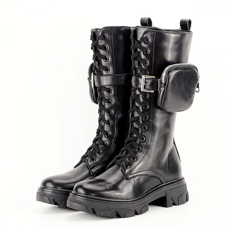 Cizme negre cu buzunar Mary 111 [2]