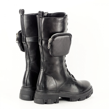 Cizme negre cu buzunar Mary 111 [5]