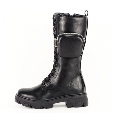 Cizme negre cu buzunar Mary 111 [1]