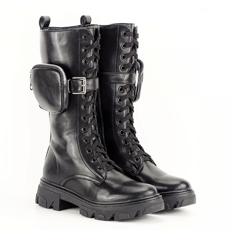 Cizme negre cu buzunar Mary 111 [3]