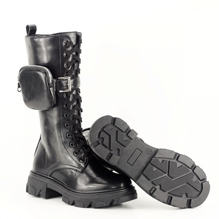 Cizme negre cu buzunar Mary 111 [9]