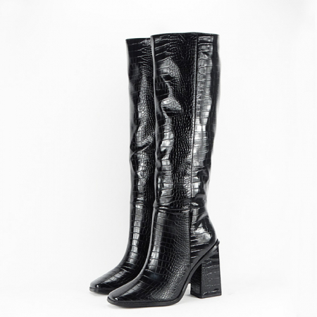 Cizme si botine - Cizme negre elegante B-15808 113