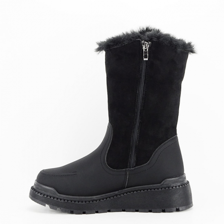 Cizme - Cizme negre imblanite B-21-Q71 111