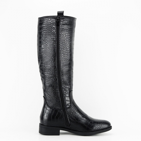 Cizme negre lungi cu imprimeu reptila FR532 113 [5]