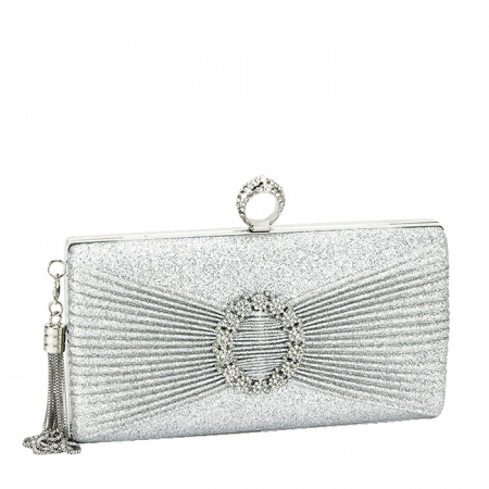 Geanta clutch cu brosa B-BYH8815 05 argintiu [2]