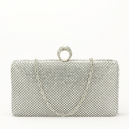 Femei - Geanta clutch argintiu B-BFL-1063 05 Argintiu