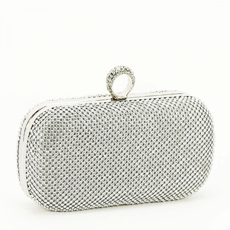 Geanta clutch cu pietricele B-BFL-1061 05 argintiu [2]