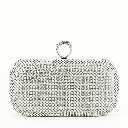 Geanta clutch cu pietricele B-BFL-1061 05 argintiu [3]