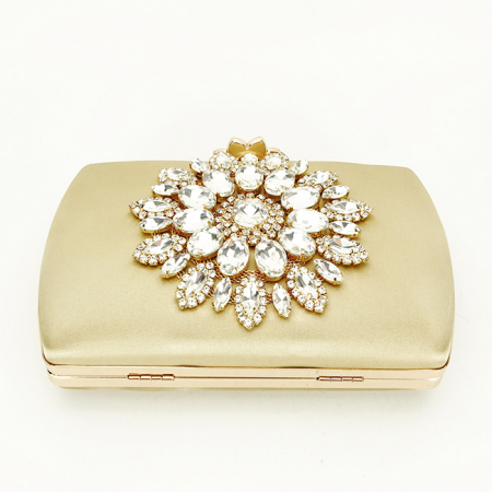 Clutch elegant decorat cu brosa B-BRS-210 06 Auriu [5]